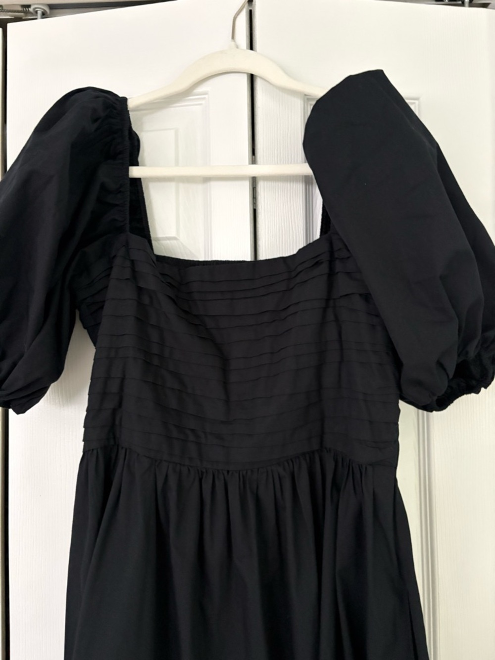 Abercrombie & Fitch Black Puff-Sleeve Square-Neck Midi Dress - Picture 2 of 2
